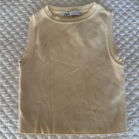Zara Beige Sleeveless Knit Top - Picture 1 of 2